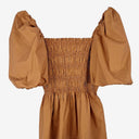 Second-Hand - Witchery Chic Burnt Brown Shirred Peplum Top Size 8 - SwapUp