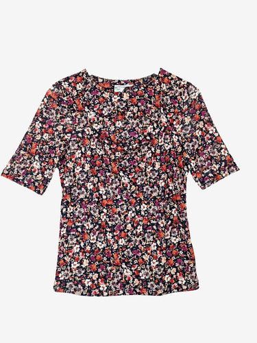 Second-Hand - Witchery Everyday Floral Cut Out Top Size S - SwapUp