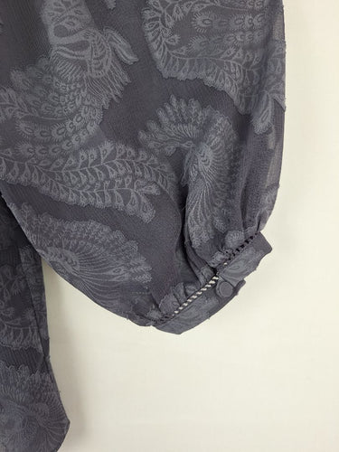 Second-Hand - Witchery Relaxed Slate Sheer Blouse Size 8 - SwapUp