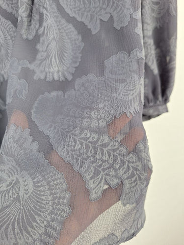 Second-Hand - Witchery Relaxed Slate Sheer Blouse Size 8 - SwapUp