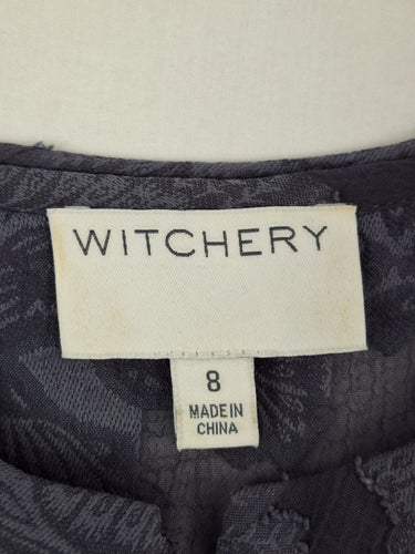 Second-Hand - Witchery Relaxed Slate Sheer Blouse Size 8 - SwapUp