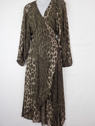 Second-Hand - Witchery Jungle Balloon Sleeve Wrap Dress Size 8 - SwapUp