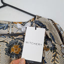 Second-Hand - Witchery Floral and Striped Neutral Bubble Top Size 8 - SwapUp