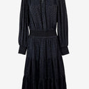 Second-Hand - Witchery Navy Animal Print Tiered Dress Size 8 - SwapUp