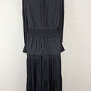 Second-Hand - Witchery Navy Animal Print Tiered Dress Size 8 - SwapUp