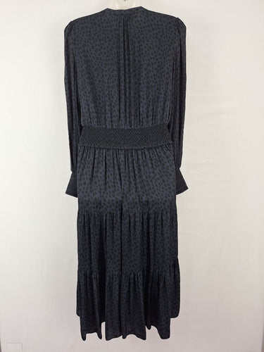 Second-Hand - Witchery Navy Animal Print Tiered Dress Size 8 - SwapUp