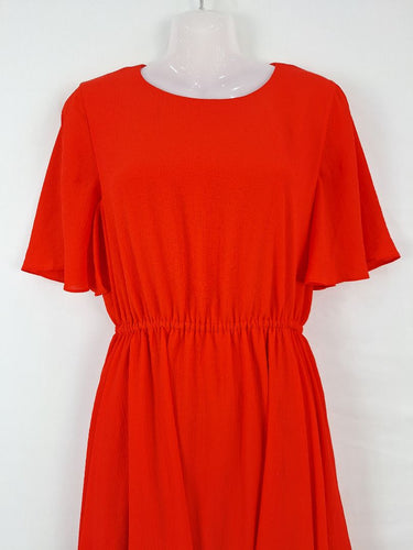 Second-Hand - Witchery Scarlet Textured Floaty Dress Size 8 - SwapUp