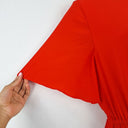 Second-Hand - Witchery Scarlet Textured Floaty Dress Size 8 - SwapUp