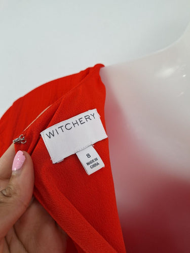 Second-Hand - Witchery Scarlet Textured Floaty Dress Size 8 - SwapUp