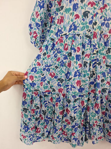 Second-Hand - Witchery Splash Floral Tiered Mini Dress Size 8 - SwapUp