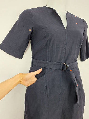 Second-Hand - Sacha Drake Sophisticated A Line With Reversible Belt Dress Size 10 - SwapUp