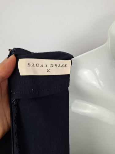 Second-Hand - Sacha Drake Sophisticated A Line With Reversible Belt Dress Size 10 - SwapUp
