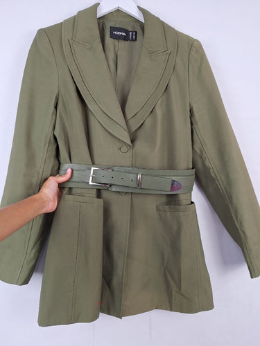 Second-Hand - Mossman Khaki Addicted To You Blazer Size 14 - SwapUp