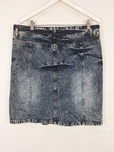 Second-Hand - Jaded London Stone Wash Flirty Denim Skirt Size 12 - SwapUp