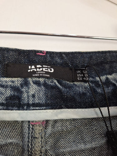 Second-Hand - Jaded London Stone Wash Flirty Denim Skirt Size 12 - SwapUp