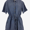 Second-Hand - Country Road Washed Blue Linen Playsuit Size 8 - SwapUp