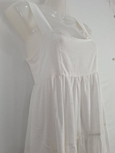 Second-Hand - Billabong Dainty White Tiered Maxi Dress Size S - SwapUp