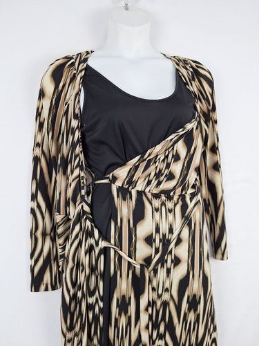 Second-Hand - David Lawrence Jungle Wrap Style Midi Dress Size M - SwapUp