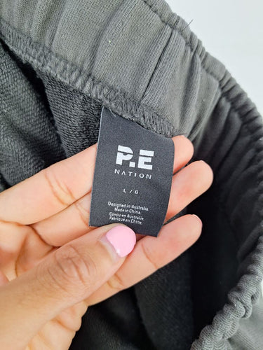 Second-Hand - P.E Nation Charcoal Front Split Lounge Skirt Size L - SwapUp