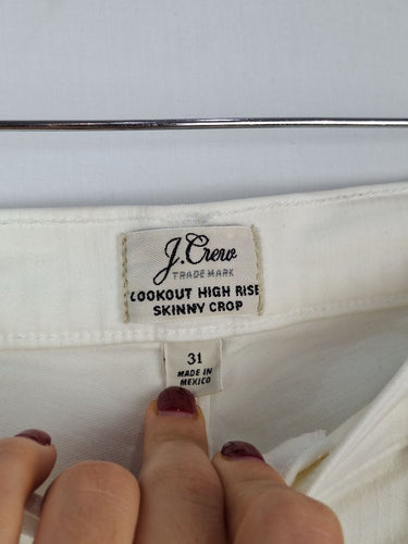 Second-Hand - J.Crew White High Rise Skinny Jeans Size M - SwapUp