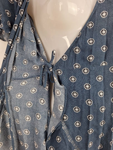 Second-Hand - Tigerlily Navy Wrap Motif Dress Size 8 - SwapUp