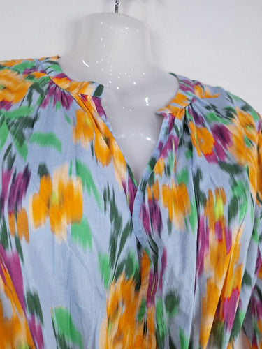 Second-Hand - Megan Park Blurred Spring Ruched Dress Size S - SwapUp