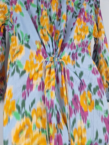 Second-Hand - Megan Park Blurred Spring Ruched Dress Size S - SwapUp