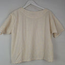Second-Hand - Megan Park Cream Embroidered Top Size S - SwapUp