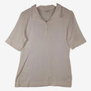 Second-Hand - Sportscraft 3/4 Button White Fitted T-shirt Size L - SwapUp
