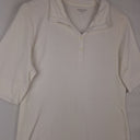 Second-Hand - Sportscraft 3/4 Button White Fitted T-shirt Size L - SwapUp