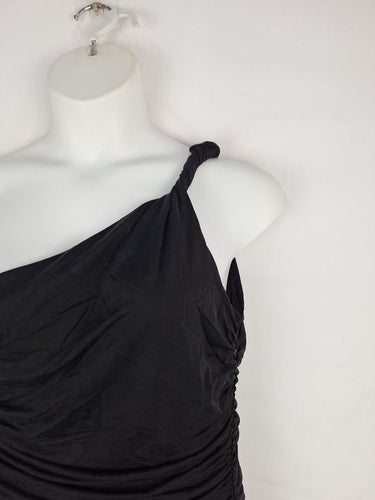 Second-Hand - Country Road Black Asymmetrical Drape Dress Size XL - SwapUp