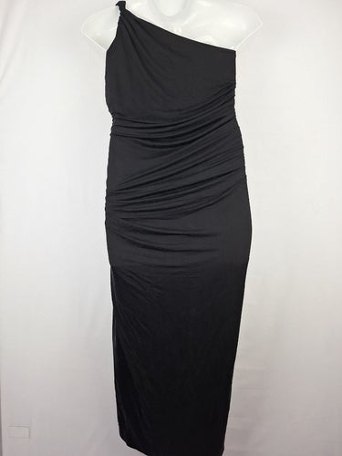 Second-Hand - Country Road Black Asymmetrical Drape Dress Size XL - SwapUp