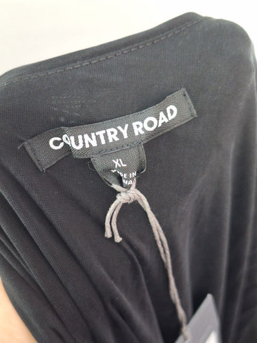 Second-Hand - Country Road Black Asymmetrical Drape Dress Size XL - SwapUp