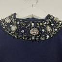Second-Hand - Tiana B Beaded Collar Cold Shoulder Top Size M - SwapUp