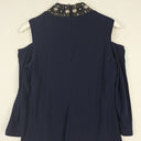 Second-Hand - Tiana B Beaded Collar Cold Shoulder Top Size M - SwapUp