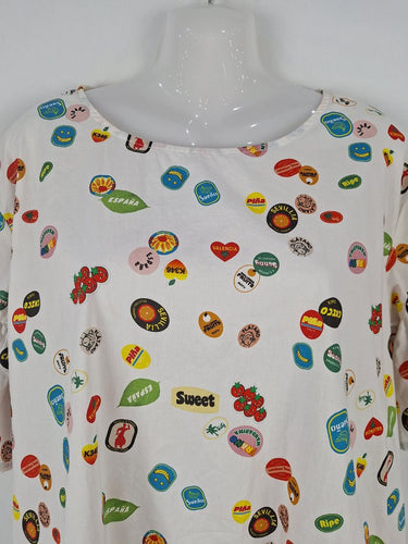 Second-Hand - Gorman Fruit Sticker Breezy Swing Dress Size 10 - SwapUp