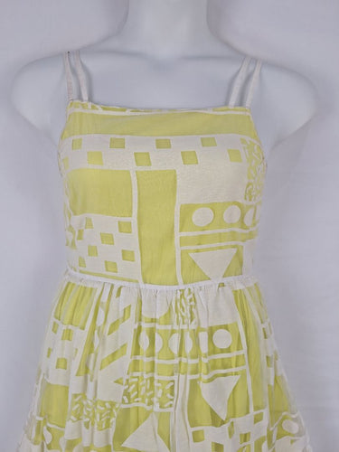Second-Hand - Gorman Lemon Layered Geometric Mini Dress Size 10 - SwapUp
