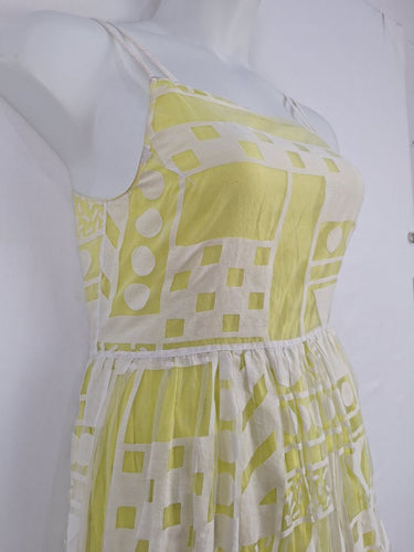 Second-Hand - Gorman Lemon Layered Geometric Mini Dress Size 10 - SwapUp