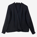 Second-Hand - Scotch & Soda Navy Satin Cross Over Top Size S - SwapUp
