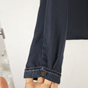 Second-Hand - Scotch & Soda Navy Satin Cross Over Top Size S - SwapUp