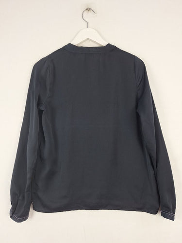 Second-Hand - Scotch & Soda Navy Satin Cross Over Top Size S - SwapUp