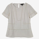 Second-Hand - Banana Republic White Lace Trim Detail Top Size S - SwapUp
