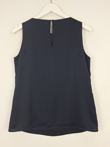 Second-Hand - Banana Republic Navy Layered Laser Cut Tank Top Size XS - SwapUp