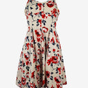 Second-Hand - Cue Beige Sweet Feminine Flower Dress Size 8 - SwapUp