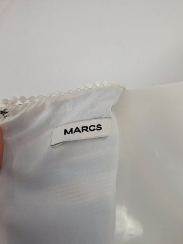 Second-Hand - Marcs Cherry Blossom Sky Lace Waist Dress Size 8 - SwapUp
