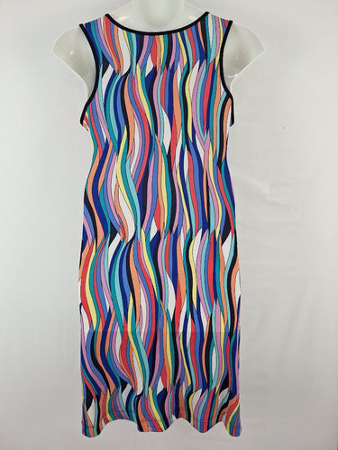 Second-Hand - Leona Edmiston Technicolour V Neck Dress Size 12 - SwapUp