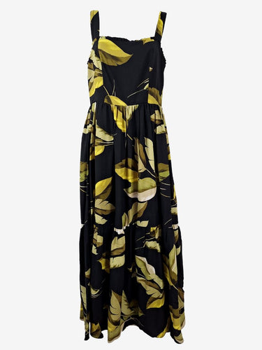 maxi dress witchery Second-Hand Witchery Dark Banana Leaf Tiered Maxi Dress Size 8 – SwapUp
