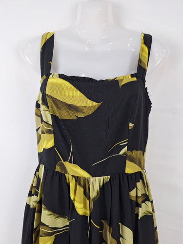 Second-Hand - Witchery Dark Banana Leaf Tiered Maxi Dress Size 8 - SwapUp