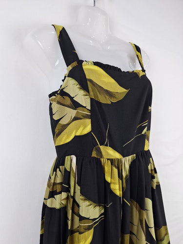 Second-Hand - Witchery Dark Banana Leaf Tiered Maxi Dress Size 8 - SwapUp