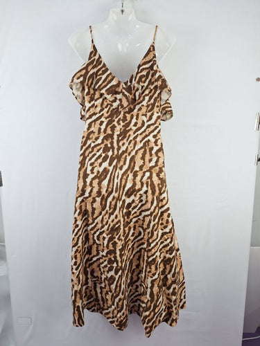 Second-Hand - Witchery Auburn Cheetah Print Linen Dress Size 8 - SwapUp